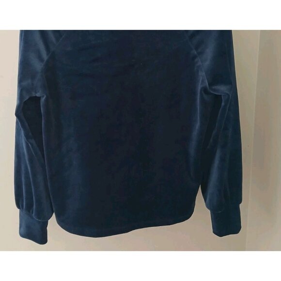 Evereve Milo Velour Funnel Neck Pullover Top Size XS Blue Supersoft Cozy - Picture 10 of 10